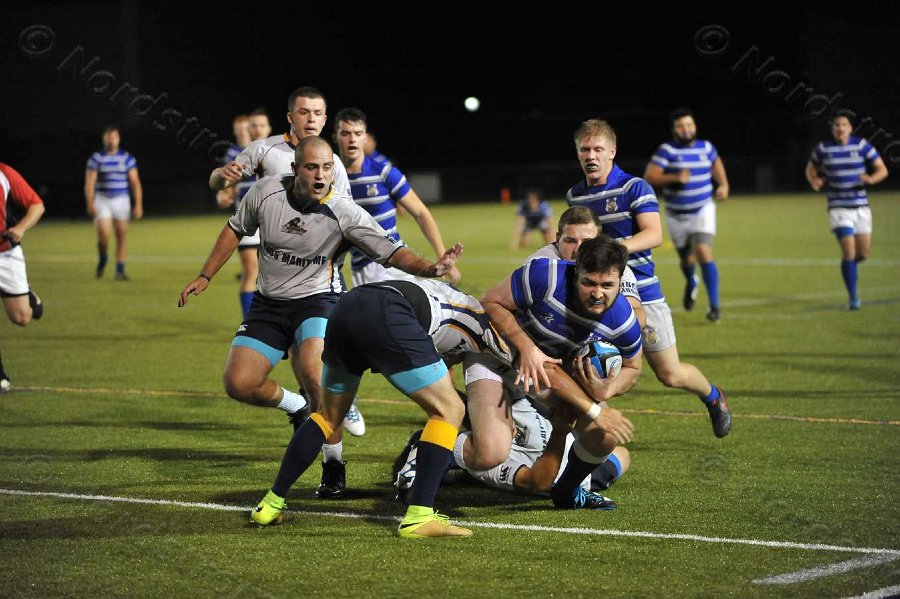 Wheaton Men\'s Rugby vs Mass Maritime.  Photo by Keith Nordstrom